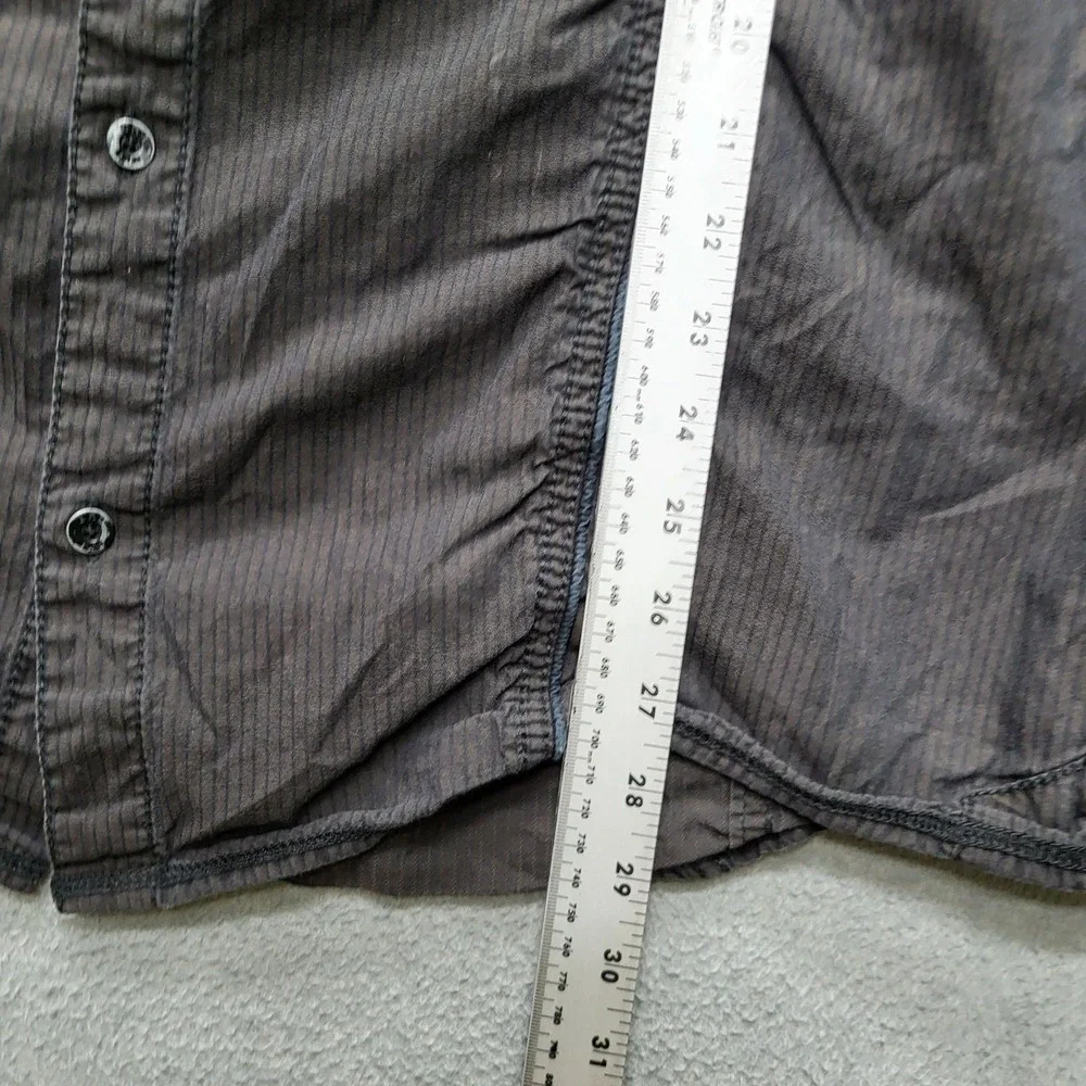 BKE Men Button Up Shirt‎ XL Brown Striped Western Grunge Long Sleeve Y2K